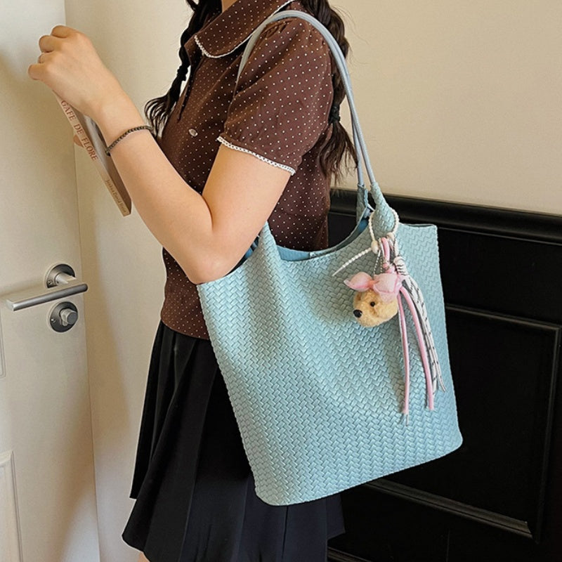 DIY Woven PU Leather Tote Bag Kit | Large Capacity Shoulder & Underarm Bag Craft Set with Video Tutorial