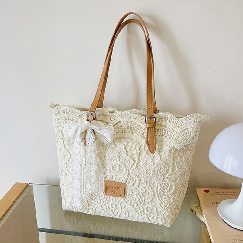 DIY Lace Basket Tote Bag Kit | Beginner-Friendly PU Leather Handbag Craft Set with Video Tutorial