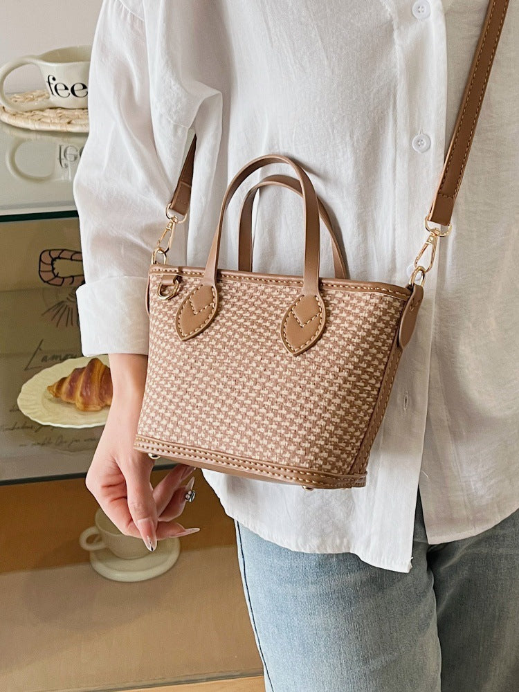 DIY PU Tote Bag Kit – Handmade Color Block Shoulder Bag Craft Set for Beginners with Video Tutorial