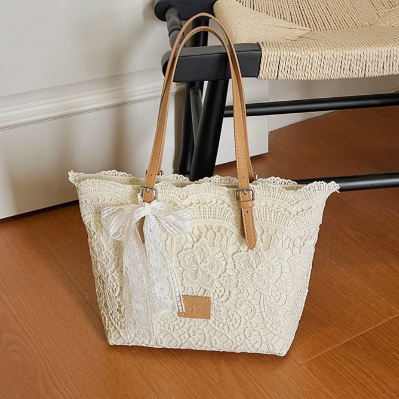 DIY Lace Basket Tote Bag Kit | Beginner-Friendly PU Leather Handbag Craft Set with Video Tutorial
