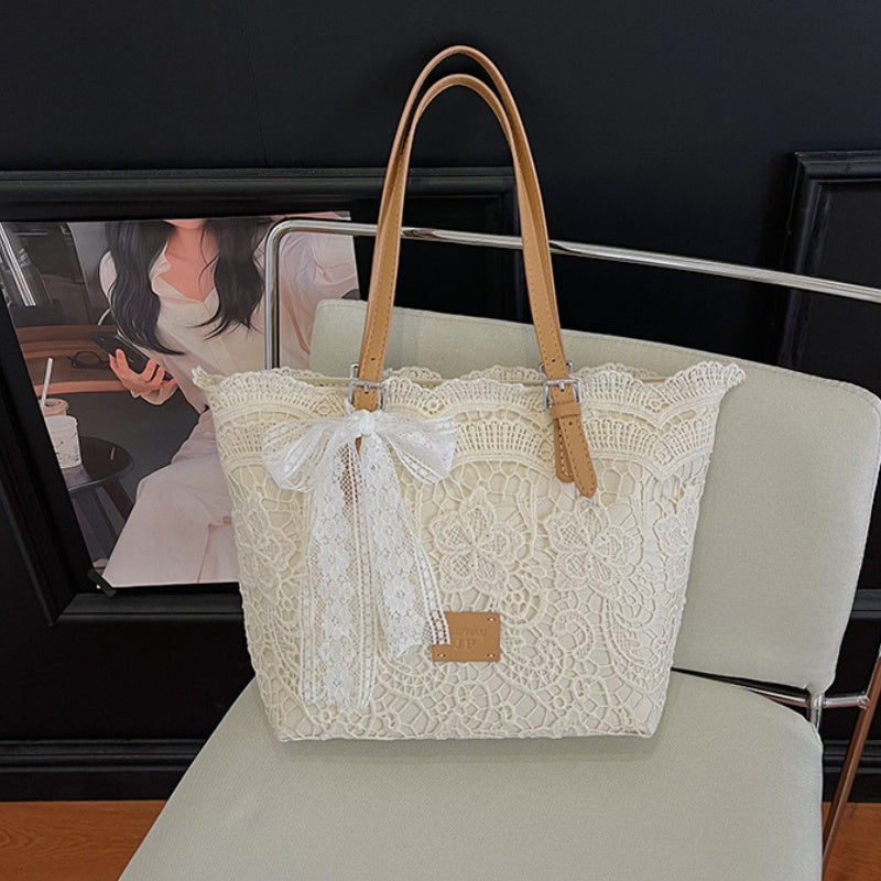 DIY Lace Basket Tote Bag Kit | Beginner-Friendly PU Leather Handbag Craft Set with Video Tutorial