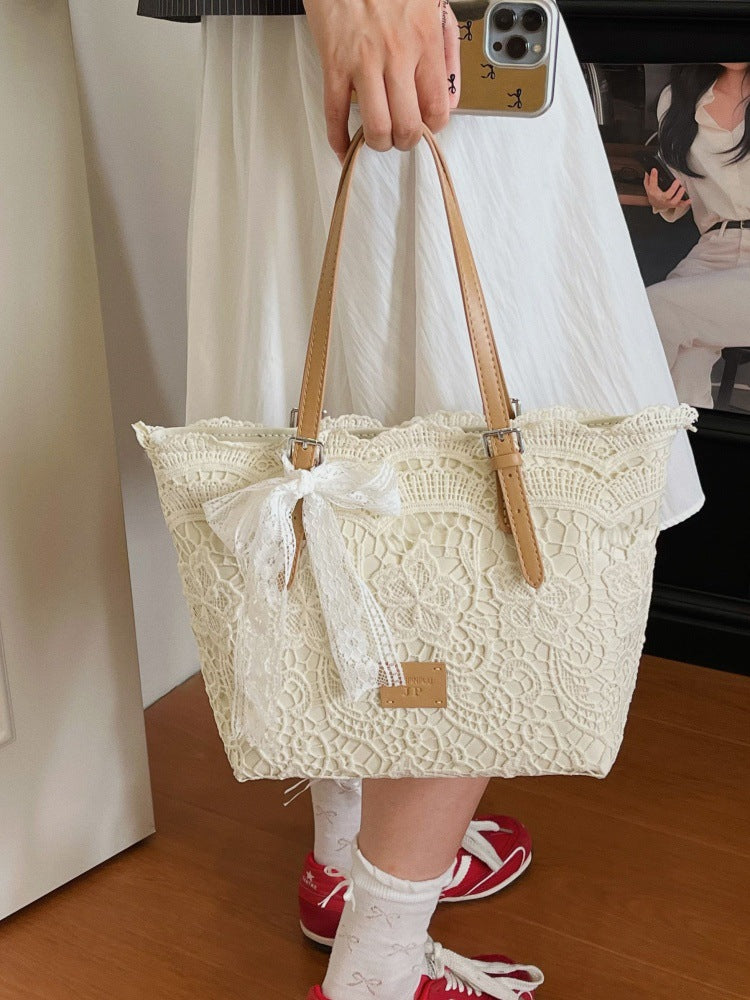 DIY Lace Basket Tote Bag Kit | Beginner-Friendly PU Leather Handbag Craft Set with Video Tutorial