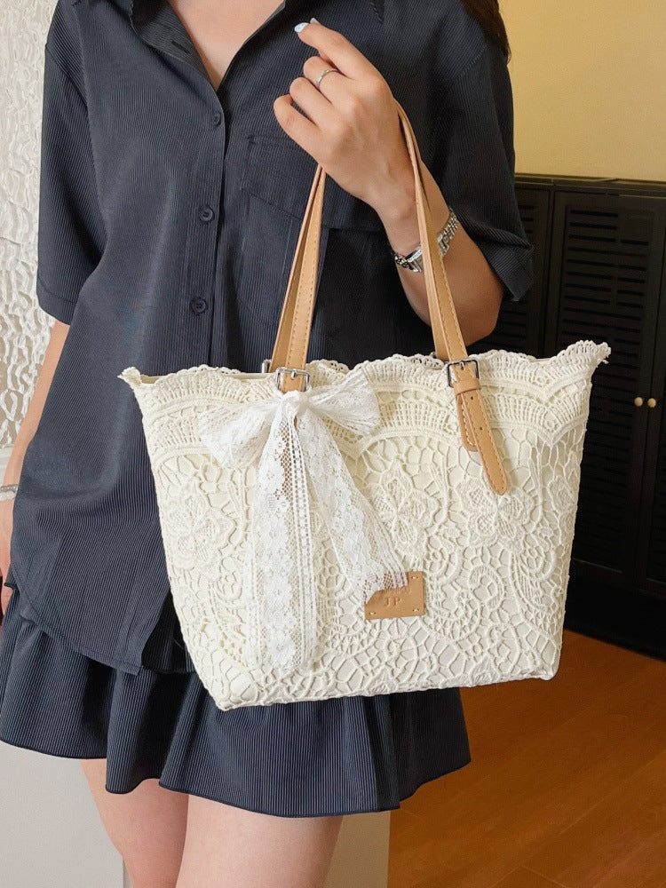 DIY Lace Basket Tote Bag Kit | Beginner-Friendly PU Leather Handbag Craft Set with Video Tutorial