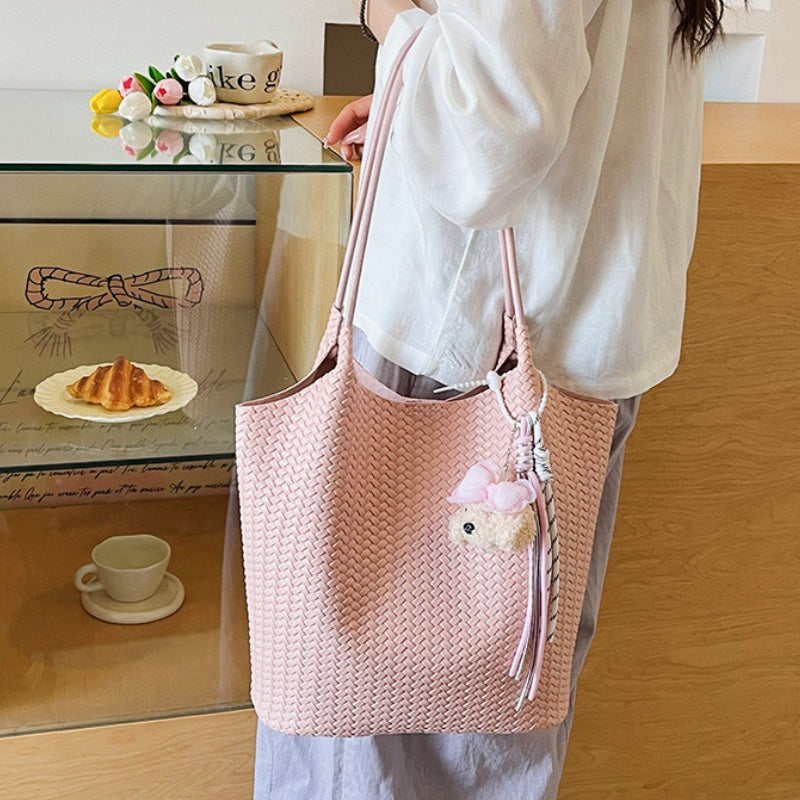 DIY Woven PU Leather Tote Bag Kit | Large Capacity Shoulder & Underarm Bag Craft Set with Video Tutorial
