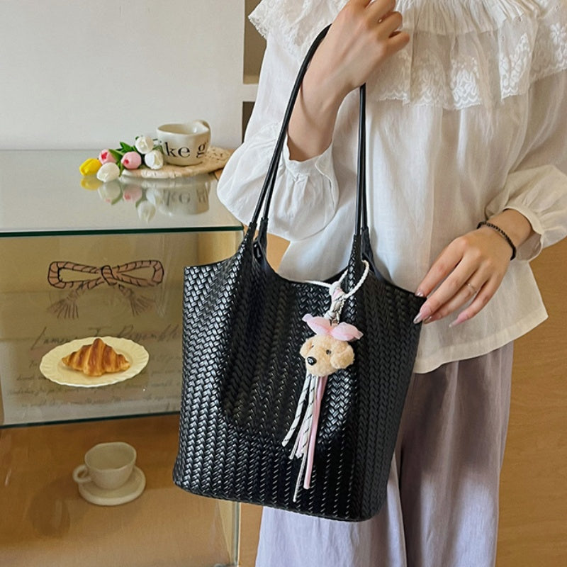 DIY Woven PU Leather Tote Bag Kit | Large Capacity Shoulder & Underarm Bag Craft Set with Video Tutorial