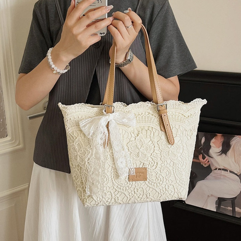 DIY Lace Basket Tote Bag Kit | Beginner-Friendly PU Leather Handbag Craft Set with Video Tutorial