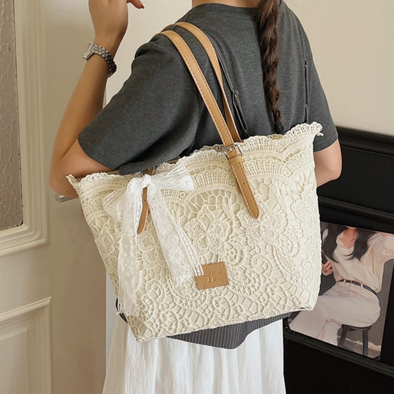 DIY Lace Basket Tote Bag Kit | Beginner-Friendly PU Leather Handbag Craft Set with Video Tutorial