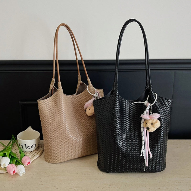 DIY Woven PU Leather Tote Bag Kit | Large Capacity Shoulder & Underarm Bag Craft Set with Video Tutorial