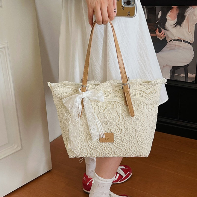 DIY Lace Basket Tote Bag Kit | Beginner-Friendly PU Leather Handbag Craft Set with Video Tutorial