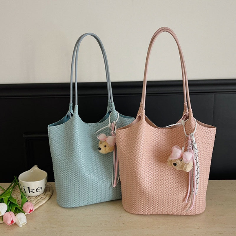 DIY Woven PU Leather Tote Bag Kit | Large Capacity Shoulder & Underarm Bag Craft Set with Video Tutorial