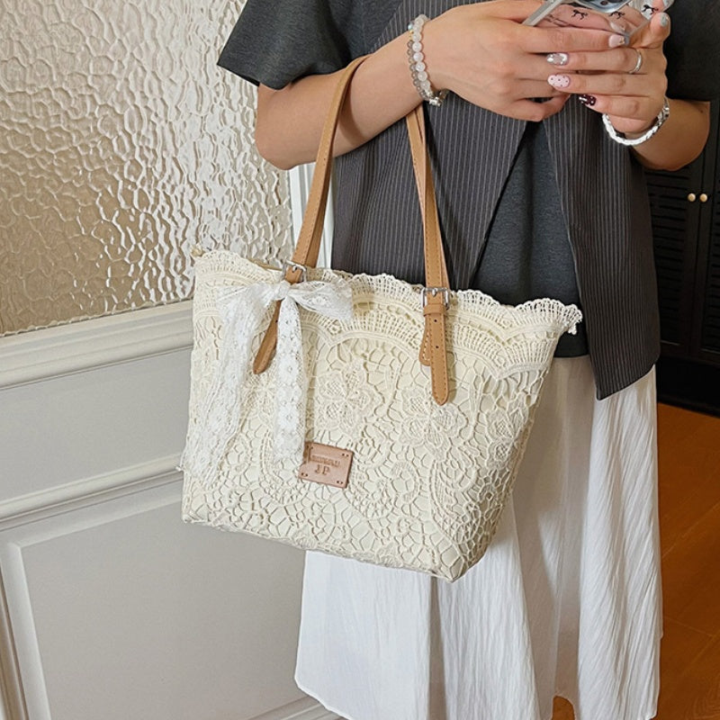 DIY Lace Basket Tote Bag Kit | Beginner-Friendly PU Leather Handbag Craft Set with Video Tutorial