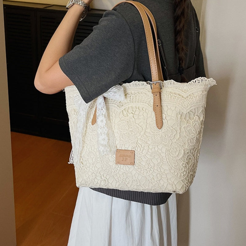 DIY Lace Basket Tote Bag Kit | Beginner-Friendly PU Leather Handbag Craft Set with Video Tutorial