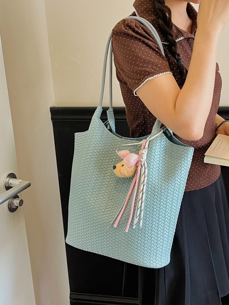 DIY Woven PU Leather Tote Bag Kit | Large Capacity Shoulder & Underarm Bag Craft Set with Video Tutorial