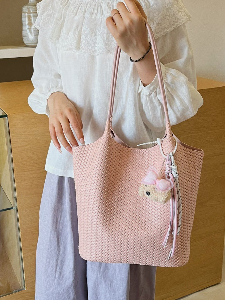 DIY Woven PU Leather Tote Bag Kit | Large Capacity Shoulder & Underarm Bag Craft Set with Video Tutorial