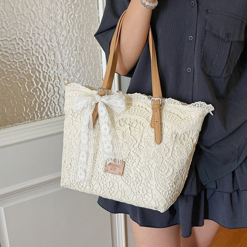 DIY Lace Basket Tote Bag Kit | Beginner-Friendly PU Leather Handbag Craft Set with Video Tutorial