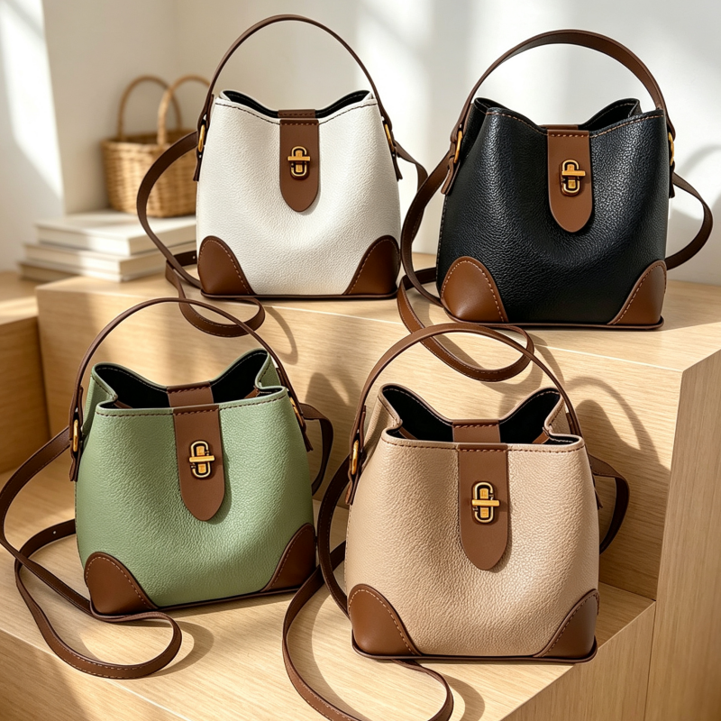 DIY PU Leather Bucket Bag Kit | Beginner-Friendly Handmade Crossbody Tote Bag Craft Set with Video Tutorial