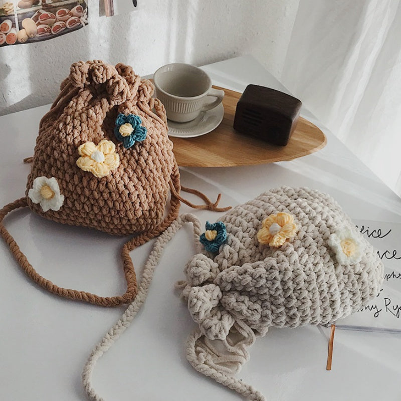 DIY Crochet Animal Shoulder Bag Kit for Beginners – Handmade Bear & Fruit Crossbody Bag with Video Tutorial
