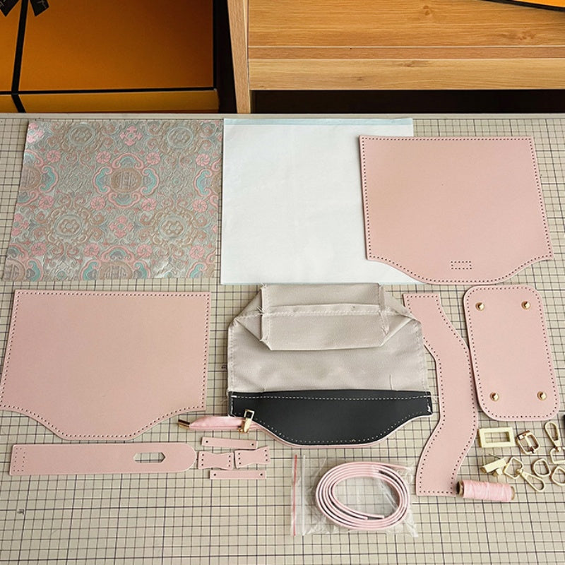 DIY PU Handbag Kit – Handmade Mini Tote Shoulder Bag Craft Set for Beginners with Video Tutorial