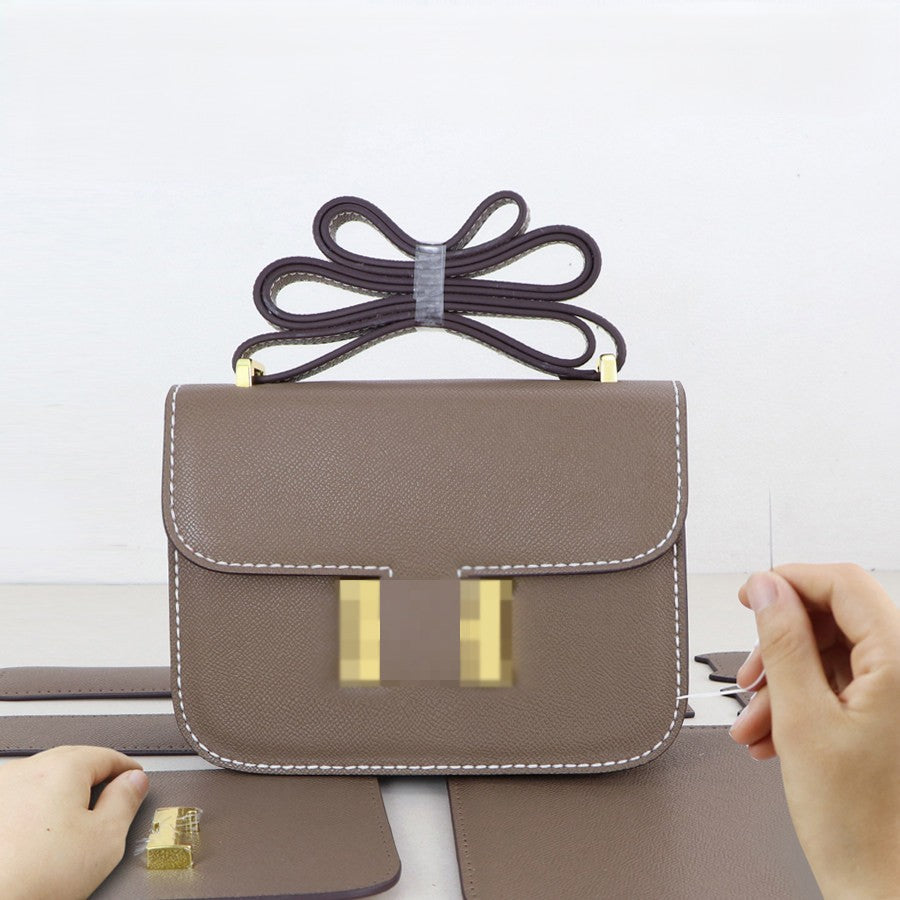 DIY Genuine Leather Crossbody Bag Kit for Beginners – Handmade Shoulder Purse Making Set with Video Tutorial & Complete Materials