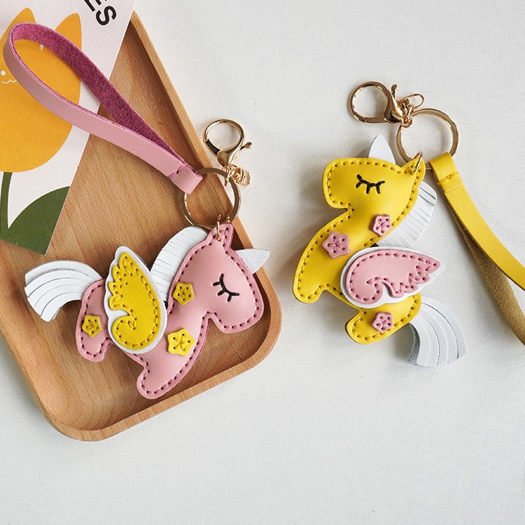 DIY Leather Unicorn Keychain Kit – Handmade Cute Unicorn Charm Craft Set with Video Tutorial