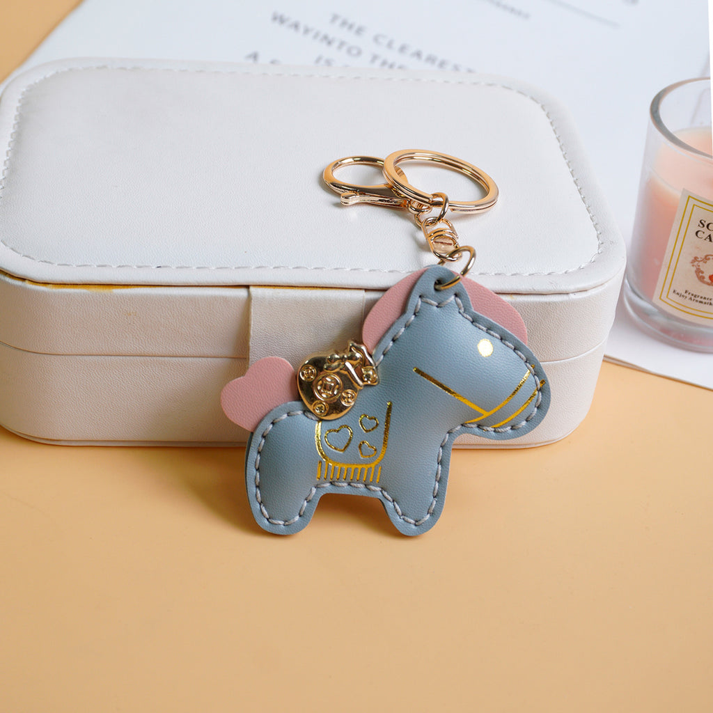 DIY Horse Keychain Craft Kit | Beginner-Friendly Handmade PU Leather Keychain Set | 8-Min Easy Sewing Gift Kit