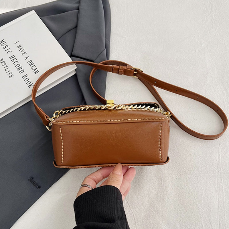 DIY PU Leather Crossbody Bag Kit – Handmade Mini Shoulder Bag Craft Kit for Beginners with Video Tutorial (Top Handle Purse)