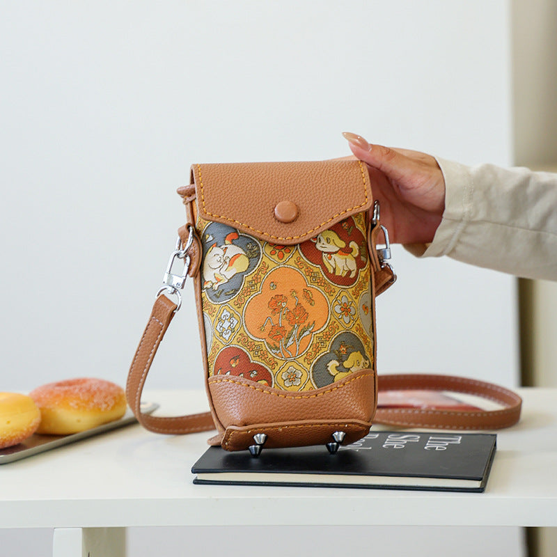 DIY Phone Crossbody Bag Kit – Beginner PU Leather Sewing Kit for Women