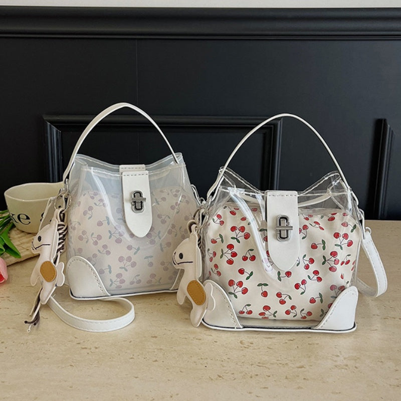 DIY Transparent Cherry Print PVC Handbag Kit | Cute Sweet Crossbody Purse Craft Set with Video Tutorial