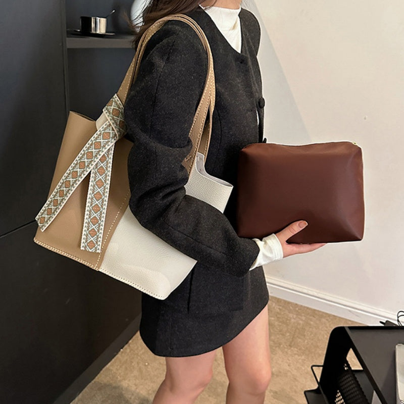 DIY Handmade PU Leather Tote Bag Kit – Beginner-Friendly Craft Set with Pre-Cut Materials & Video Tutorial | Large Capacity Shoulder & Hand Carry Bag