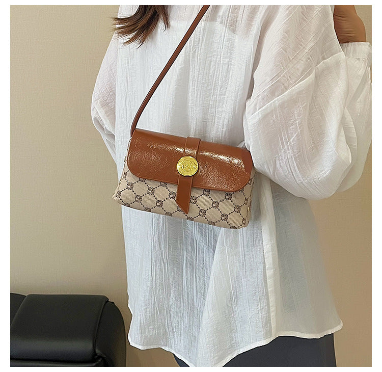 DIY PU Leather Crossbody Bag Kit for Beginners – Pre-Cut Purse Sewing Craft Kit with Video Tutorial, Handmade Shoulder Bag Gift for Women