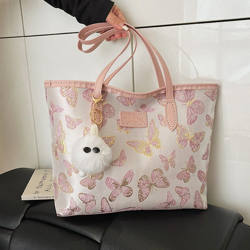 DIY Fabric Tote Bag Kit for Beginners | Handmade Shoulder Handbag Sewing Craft Set with Video Tutorial | Large Capacity DIY Bag