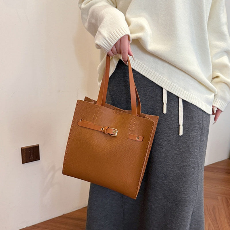 DIY Leather Shoulder Bag Kit for Beginners | Handmade PU Leather Tote Bag Sewing Craft Set with Video Tutorial Gift for Her