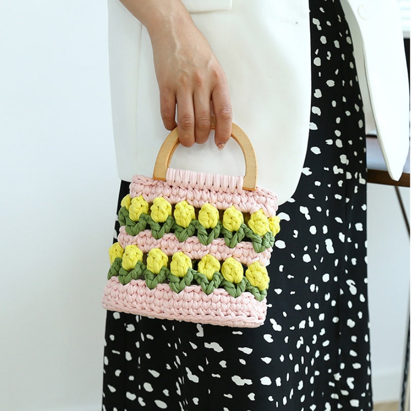 DIY Mini Tote Bag Sewing Kit – Handmade Fabric Handbag Craft Set for Beginners with Video Tutorial