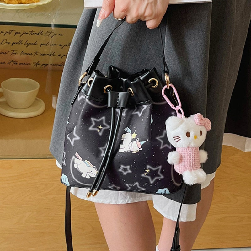DIY Drawstring Bucket Bag Kit for Beginners – Cute PU Leather Crossbody Purse Making Set with Video Tutorial