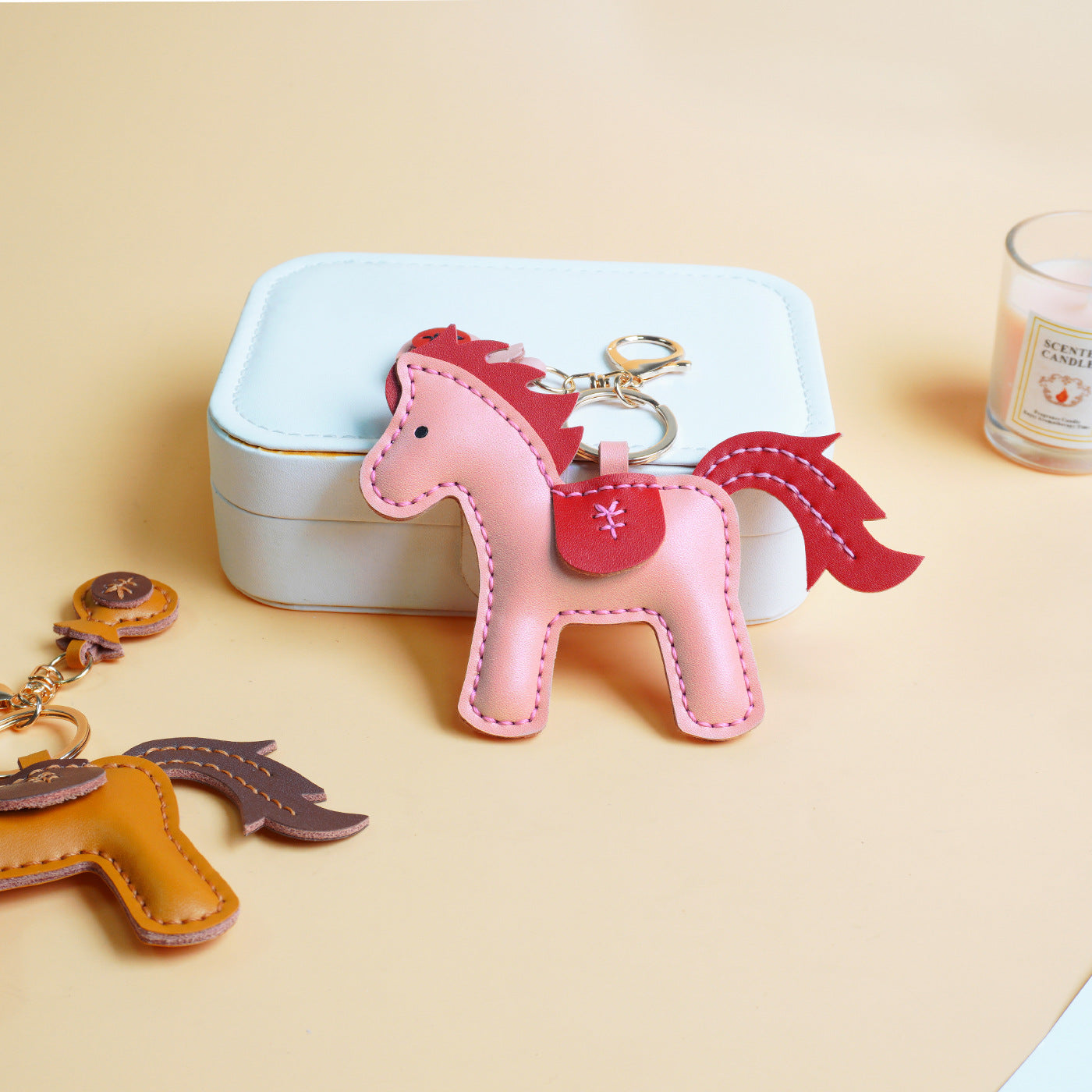 DIY Leather Horse Keychain Kit – Handmade Genuine Leather Craft Set with Video Tutorial (Multicolor)