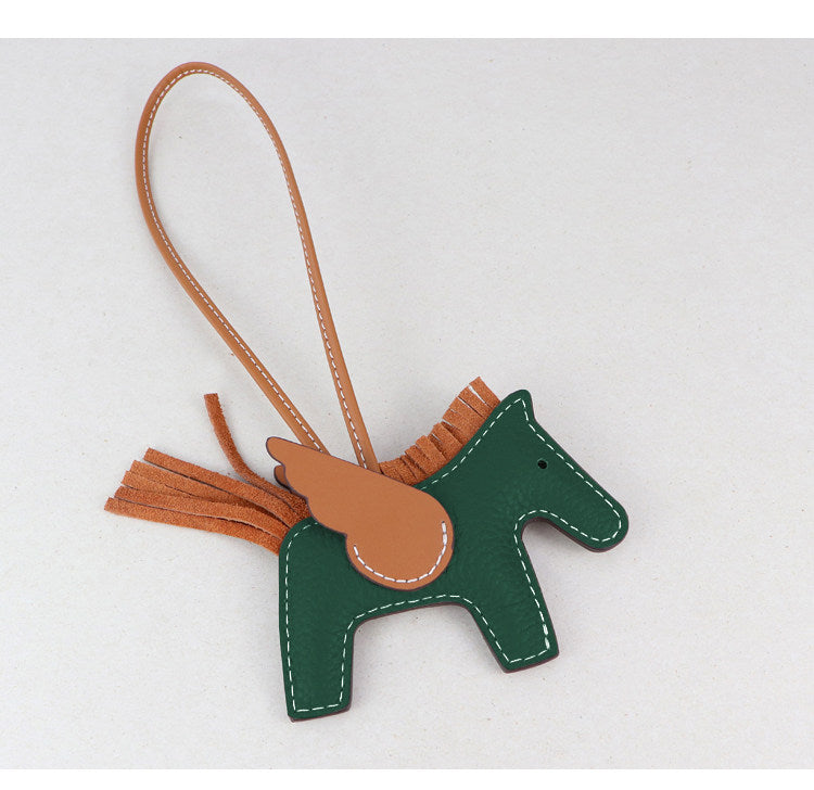 DIY Leather Angel Horse Charm Kit – Handmade Pony Keychain Bag Charm Craft Set for Beginners