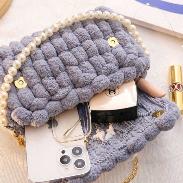 DIY Crochet Shoulder Bag Kit for Beginners – Handmade Yarn Crossbody Purse with Video Tutorial