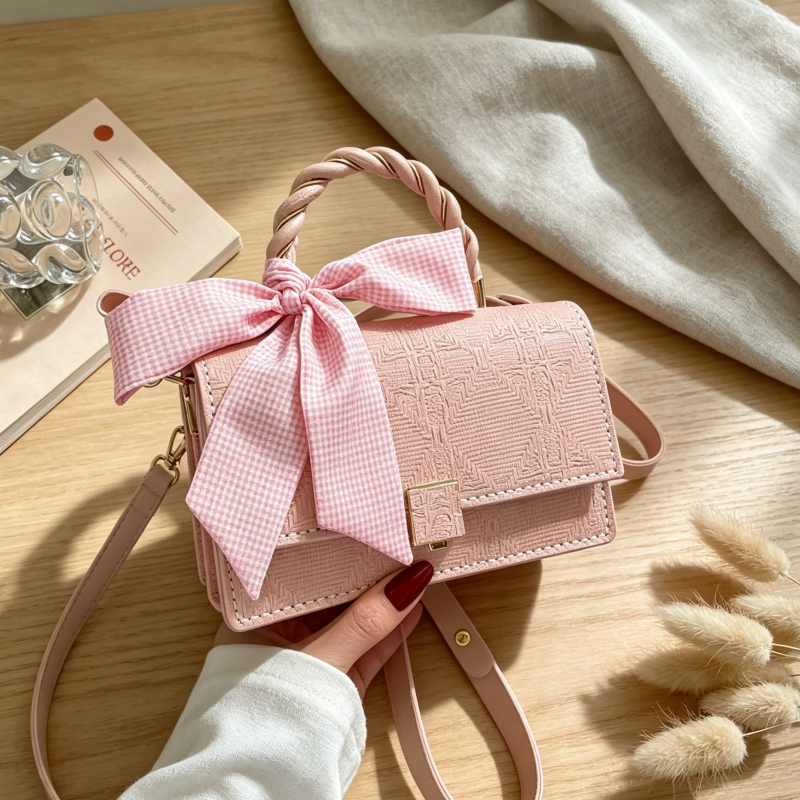 DIY Leather Handbag Kit for Beginners – Handmade PU Shoulder Bag Sewing Kit with Video Tutorial, Craft Gift Set