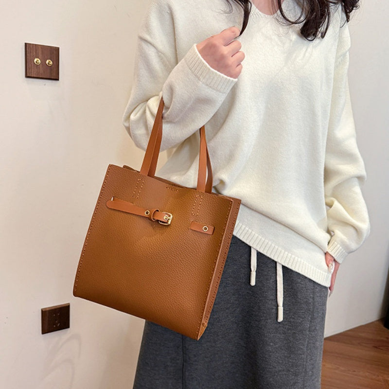 DIY Leather Shoulder Bag Kit for Beginners | Handmade PU Leather Tote Bag Sewing Craft Set with Video Tutorial Gift for Her