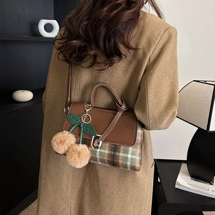 DIY Plaid Leather Tote Bag Kit – Beginner-Friendly 8-Minute Handmade Craft Set | Pre-Cut PU & Wool Fabric | Crossbody/Shoulder/Handheld Bag Gift Set