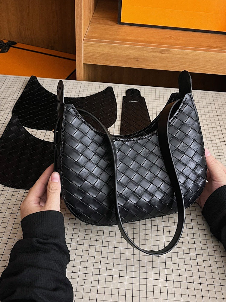 DIY PU Leather Handbag Kit for Beginners – Pre-Cut & Pre-Punched Handbag Sewing Kit with Video Tutorial, Elegant Crossbody Shoulder Bag Craft Set