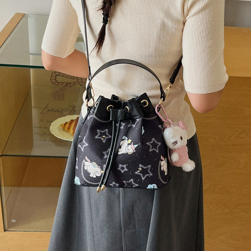 DIY Drawstring Bucket Bag Kit for Beginners – Cute PU Leather Crossbody Purse Making Set with Video Tutorial