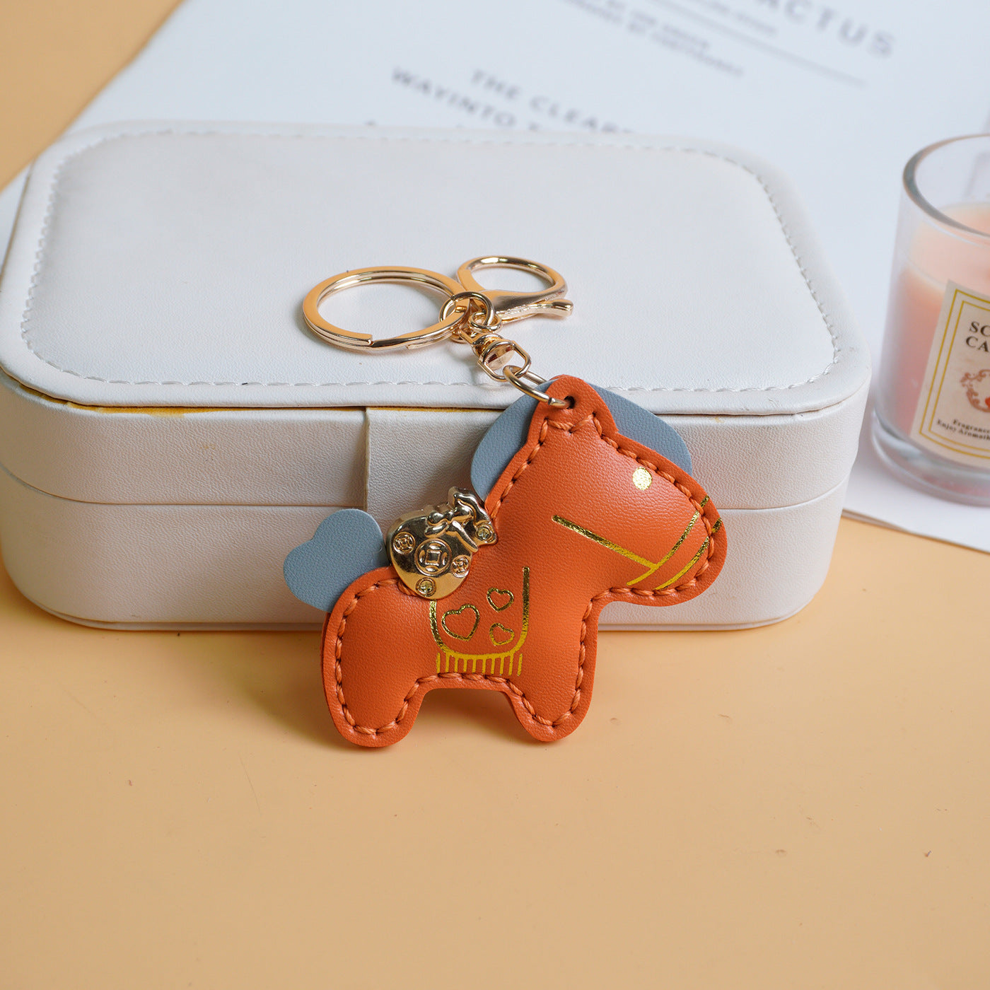 DIY Horse Keychain Craft Kit | Beginner-Friendly Handmade PU Leather Keychain Set | 8-Min Easy Sewing Gift Kit