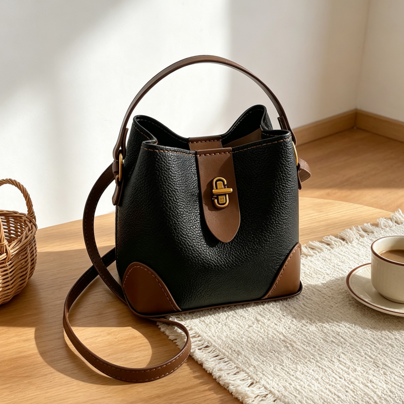 DIY PU Leather Bucket Bag Kit | Beginner-Friendly Handmade Crossbody Tote Bag Craft Set with Video Tutorial