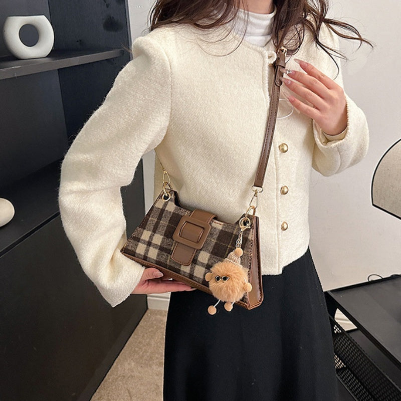 DIY PU Leather & Wool Felt Tote Bag Kit for Beginners – Pre-Cut Sewing Handbag Kit with Video Tutorial, Crossbody Shoulder Bag Craft Set
