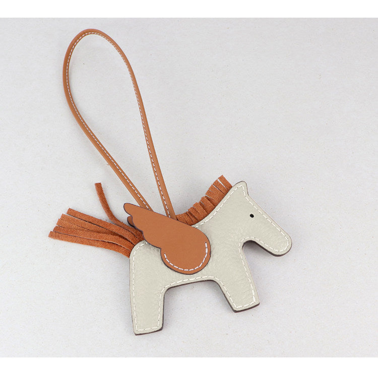 DIY Leather Angel Horse Charm Kit – Handmade Pony Keychain Bag Charm Craft Set for Beginners