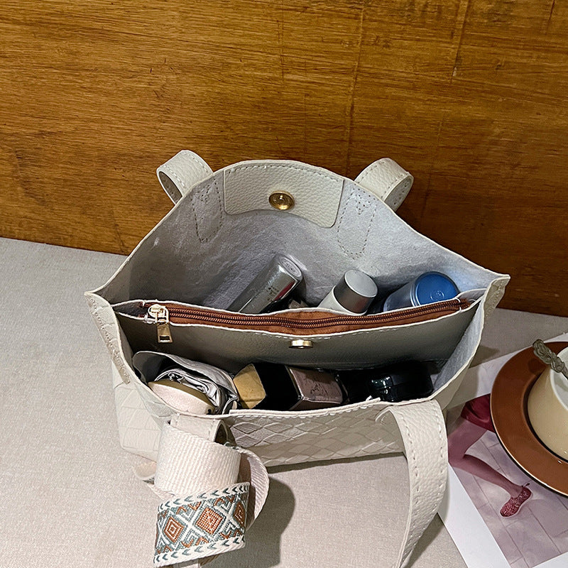 DIY PU Leather Tote Bag Kit – Handmade Shoulder Handbag Craft Kit for Beginners with Video Tutorial (Large Capacity Everyday Bag)