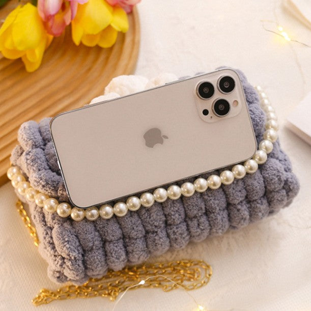 DIY Crochet Shoulder Bag Kit for Beginners – Handmade Yarn Crossbody Purse with Video Tutorial