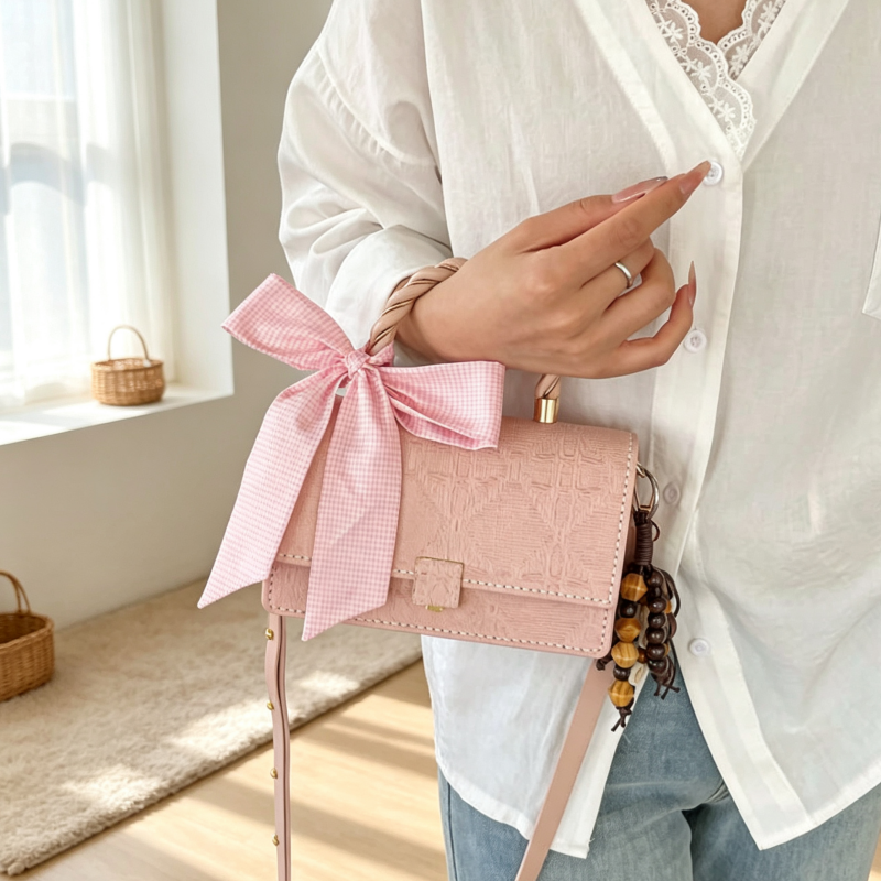 DIY Leather Handbag Kit for Beginners – Handmade PU Shoulder Bag Sewing Kit with Video Tutorial, Craft Gift Set