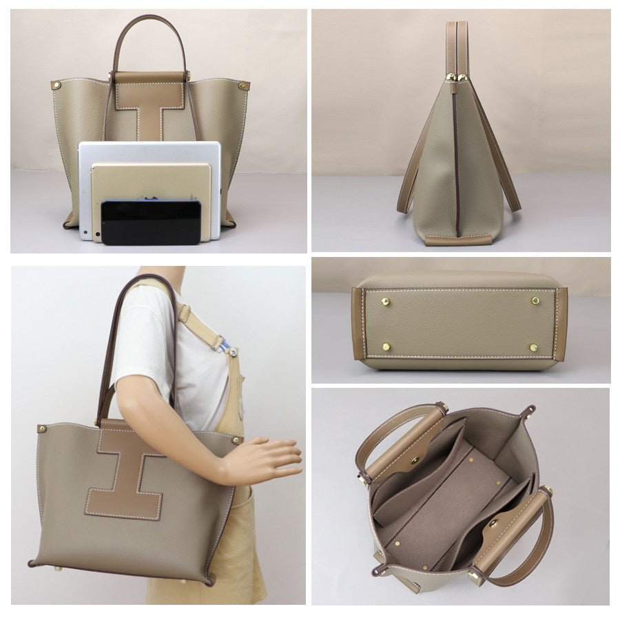 DIY Leather Shoulder Bag Kit – Beginner Large Top-Grain Cowhide Handbag
